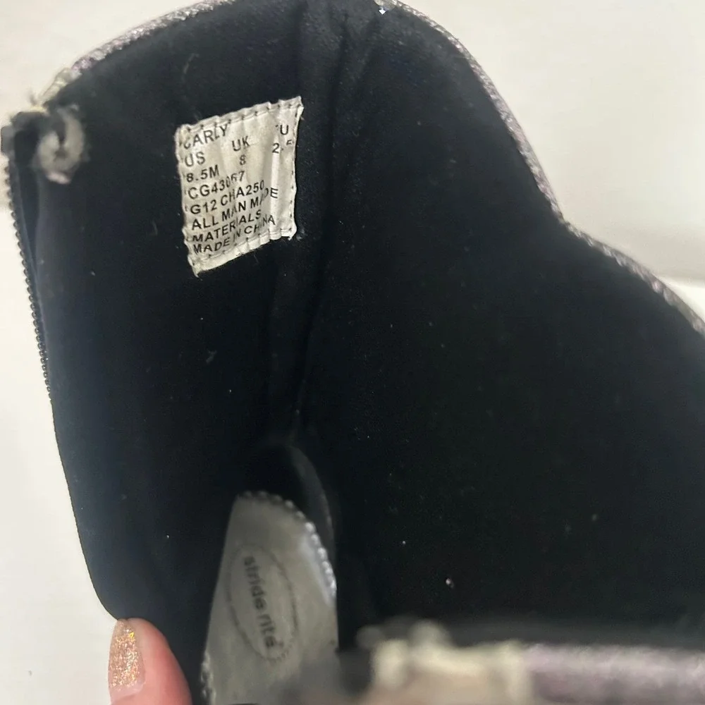 Stride Rite Girls Black Glittery Boots 8.5c